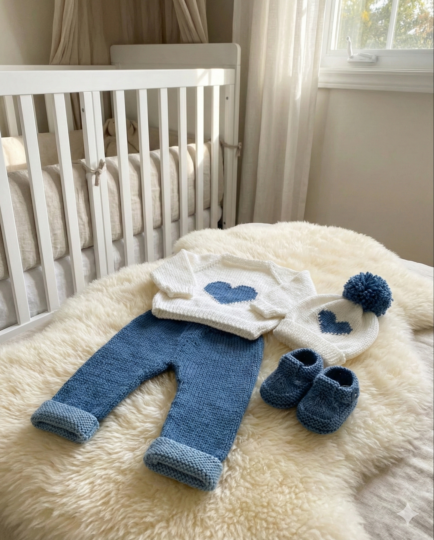 "Camellia” Jeans Set Knitting pattern for Reborn doll 16 -22” or 0-3 Mth Old Baby