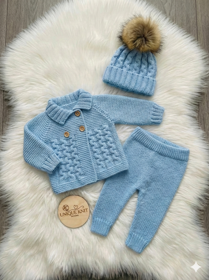 "Poinsettia” Cosy coat and legging set Knitting pattern for Reborn doll 16 -22” or 0-3 Mth Old Baby