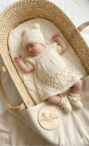 "Maggie” Multi-piece Knitting pattern for Reborn doll 16 -22” or 0-3 Month Old Baby