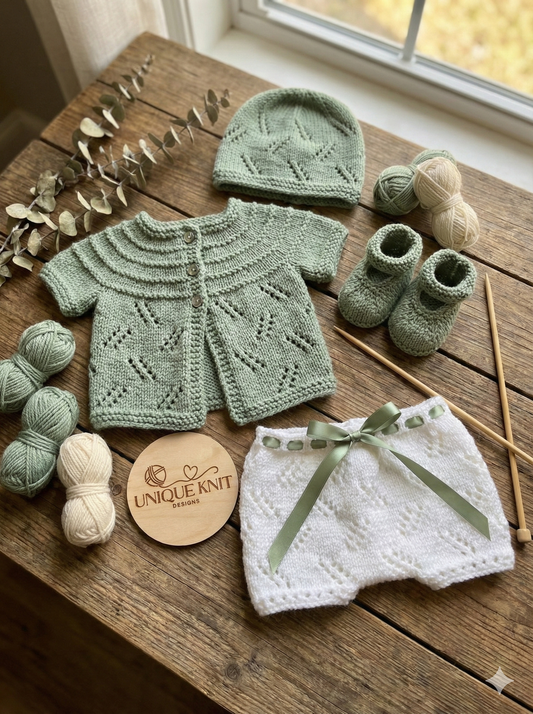 "Mayflower ” Mix 'n' Match Knitting pattern for Reborn doll 16 -22” or 0-3 Mth Old Baby