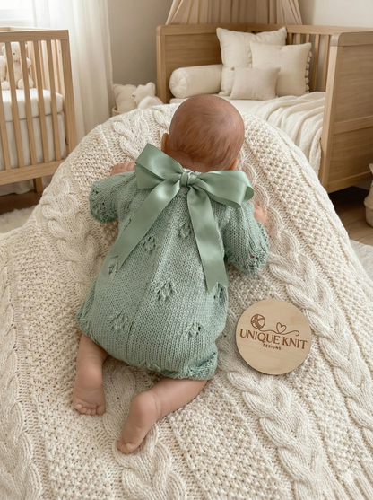 "Amaryllis” Romper Knitting pattern for Reborn doll 16 -22” or 0-3 Mth Old Baby