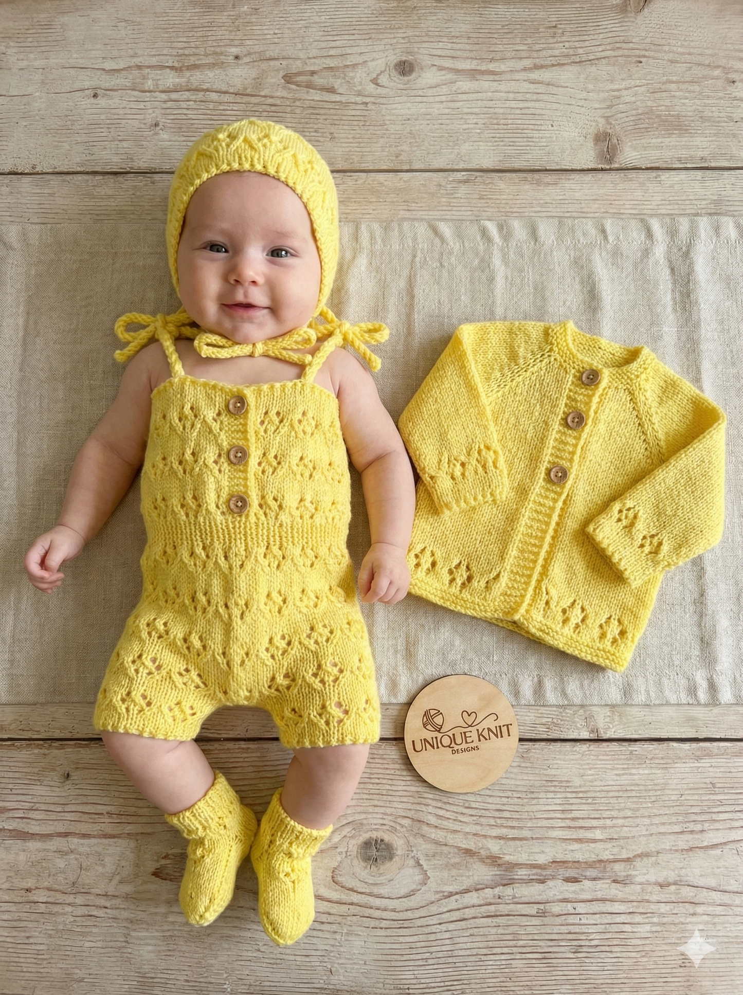 "Davina” 4 piece Set Knitting pattern for Reborn doll 16-22” or 0-3 Month Old Baby