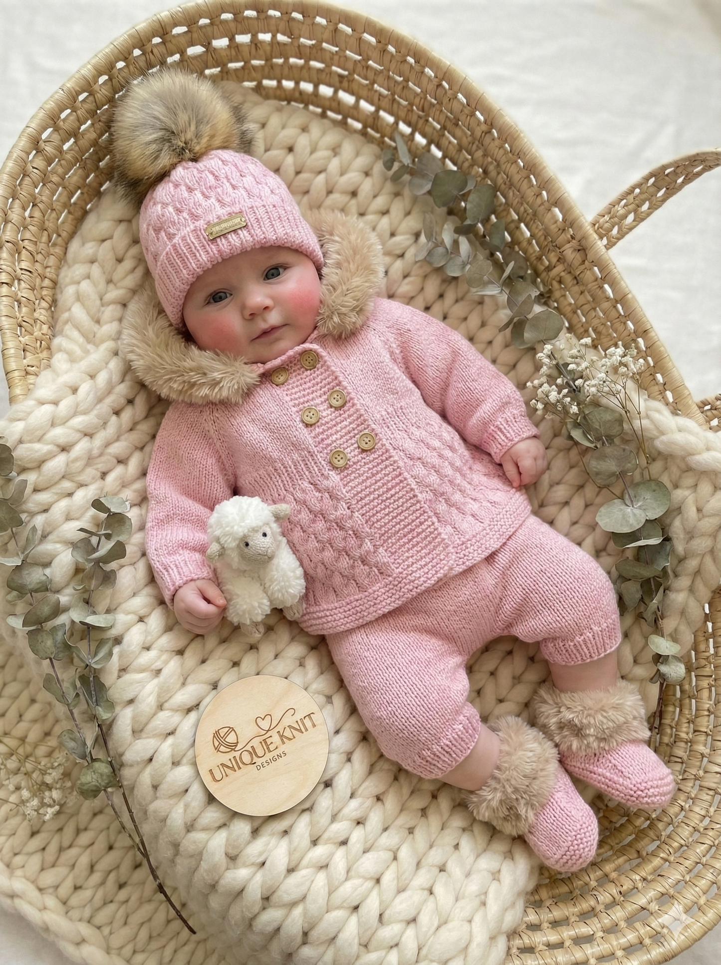 "Sage” 4 Piece Set Knitting pattern for Reborn doll 16-22” or 0-3 Mth Old Baby