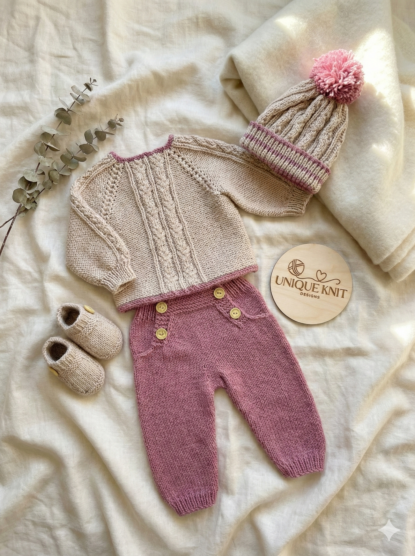 "Kieron” Multi-piece Knitting pattern for Reborn doll 16 -22” or 0-3 Month Old Baby