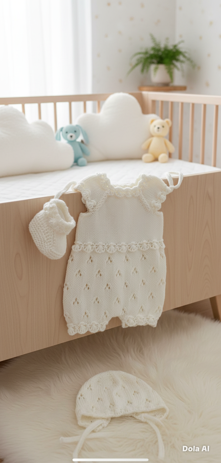 "Angel” Romper Knitting pattern for Reborn doll 16 -22” or 0-3 Month Old Baby