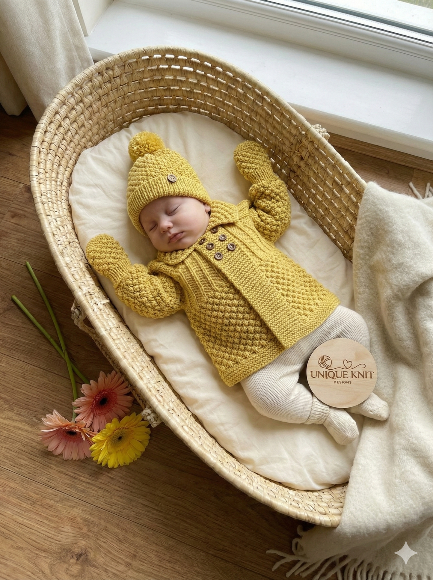 "Enchanted” 3 Piece Coat Set Knitting pattern for Reborn doll 16-22” or 0-3 Month Old Baby