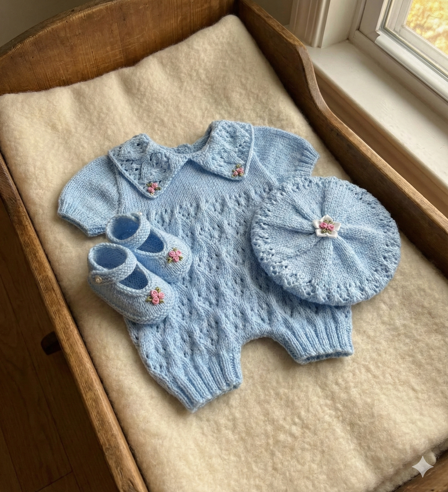 "Lillies ” Romper Knitting pattern for Reborn doll 16 -22” or 0-3 Mth Old Baby