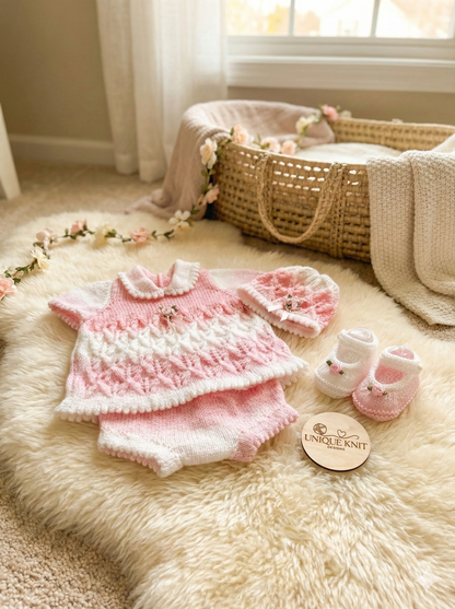 "Carnation ” Angel Set Knitting pattern for Reborn doll 16 -22” or 0-3 Mth Old Baby