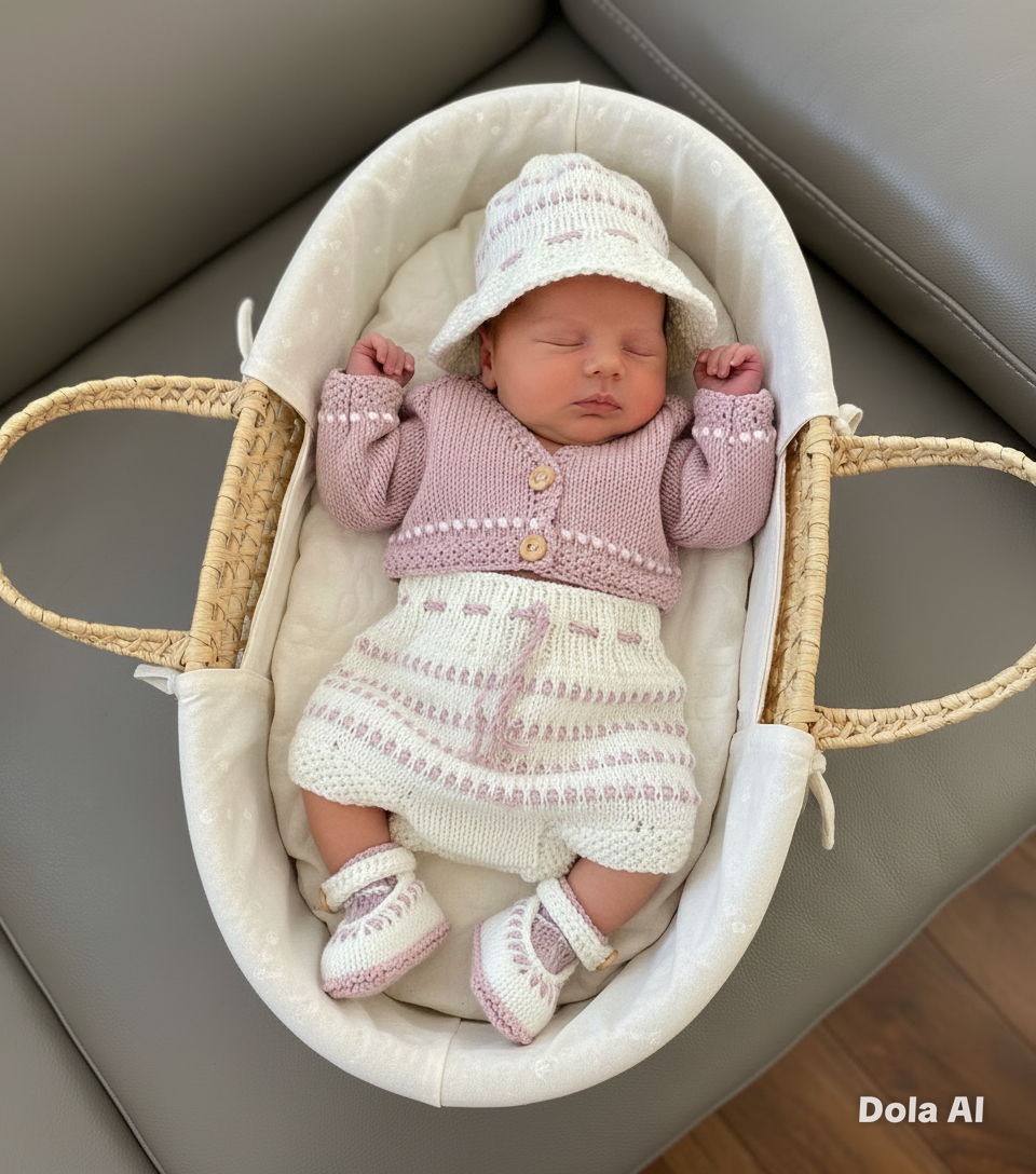"Brook” 5 piece knitting pattern set for a reborn doll 16 -22” or 0-3 Month Old Baby