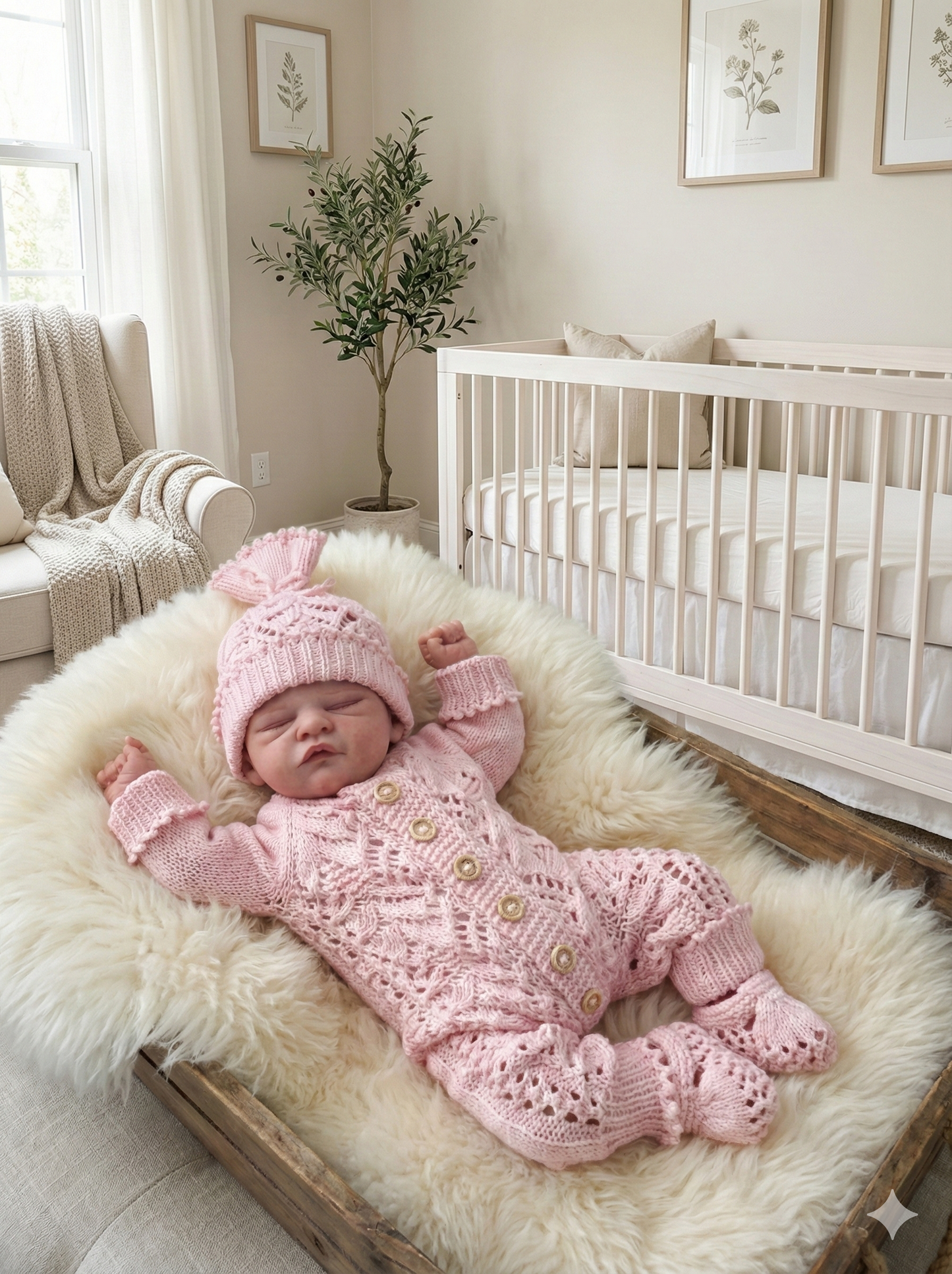 "Honeysuckle” Romper Knitting pattern for Reborn doll 16 -22” or 0-3 Mth Old Baby