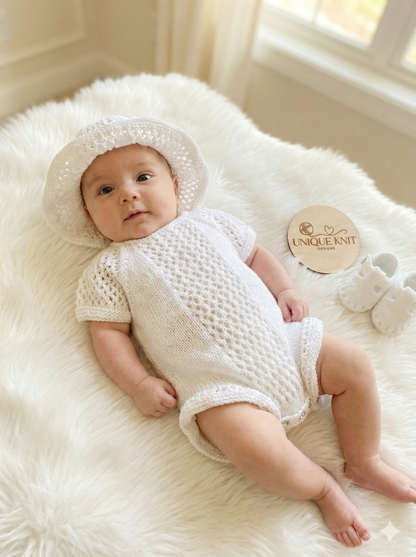 "Pearl” Romper Knitting pattern for Reborn doll 16 -22” or 0-3 Mth Old Baby