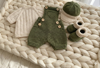 "Dandelion ” 4 Piece Set Knitting pattern for Reborn doll 16 -22” or 0-3 Mth Old Baby