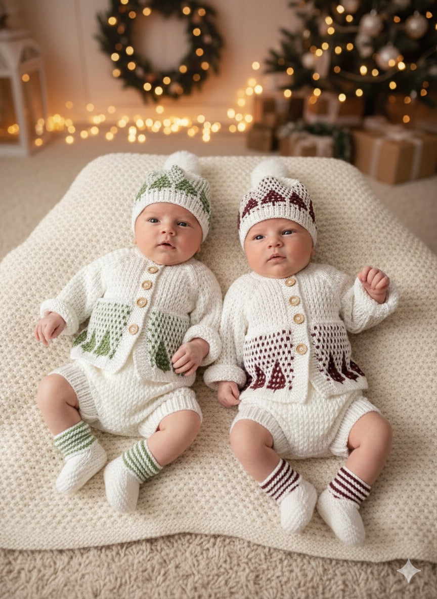 "Tinsel” 4 Piece Knitting pattern set for Reborn doll 16 -22” or 0-3 Month Old Baby