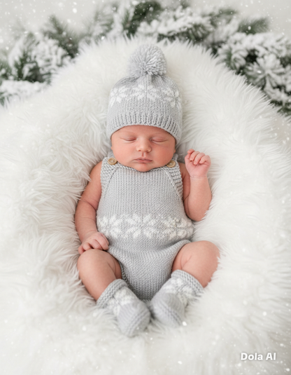 "Snowflake” Romper Knitting pattern for Reborn doll 16 -22” or 0-3 Month Old Baby