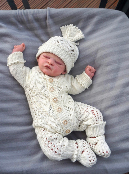 "Honeysuckle” Romper Knitting pattern for Reborn doll 16 -22” or 0-3 Mth Old Baby