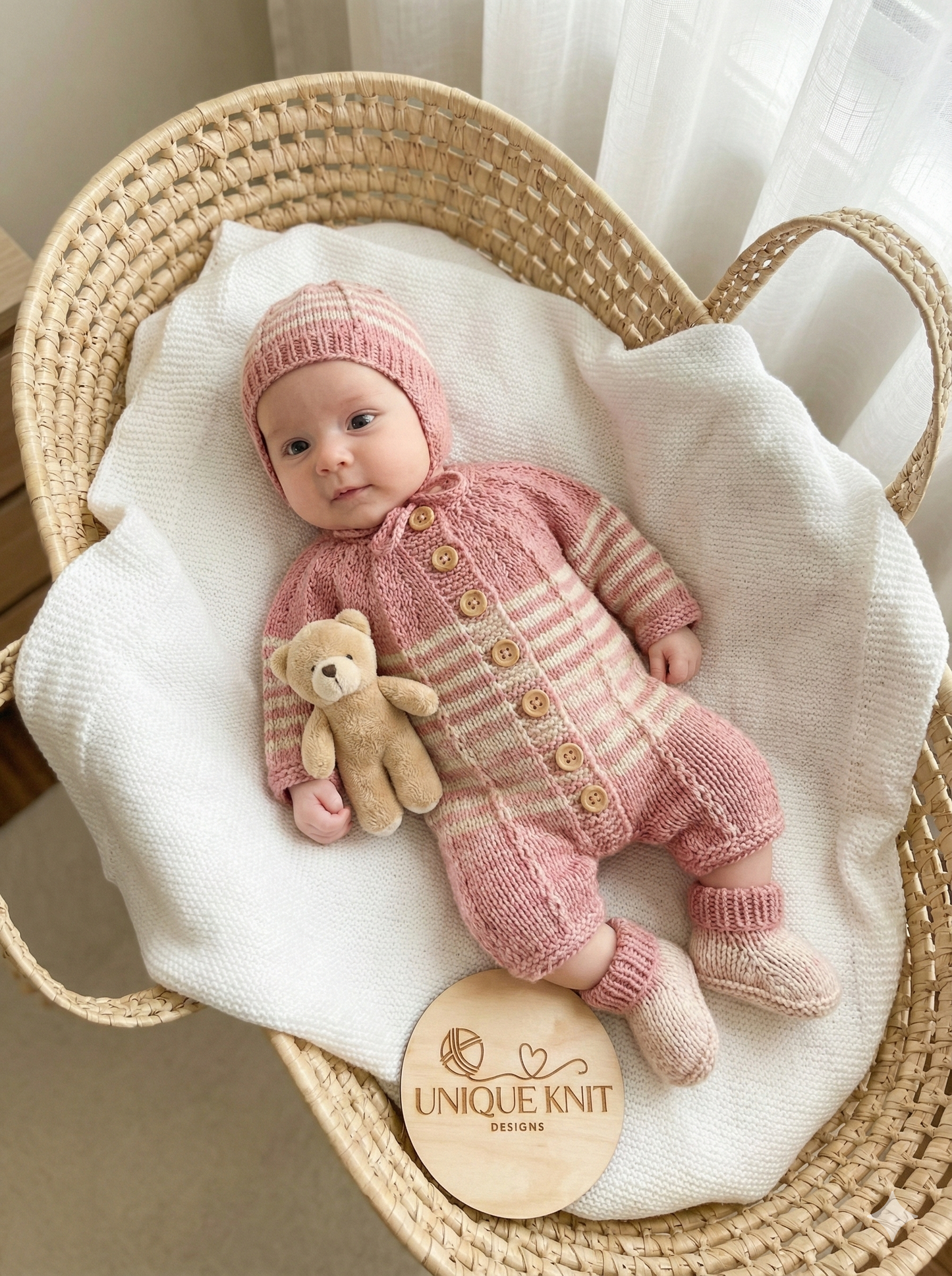 "Elijah” Romper set knitting pattern for reborn doll 16-22" or 0-3 month old baby