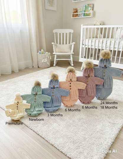 "Sugarplum” 4 piece set -NEW with 8 size options from premature to 24 Months