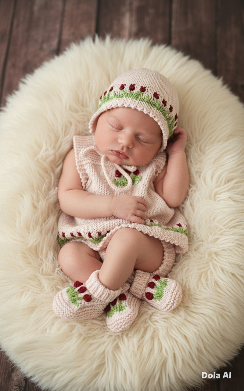 "Betsy” 4 Piece Knitting pattern set for Reborn doll 16 -22” or 0-3 Month Old Baby