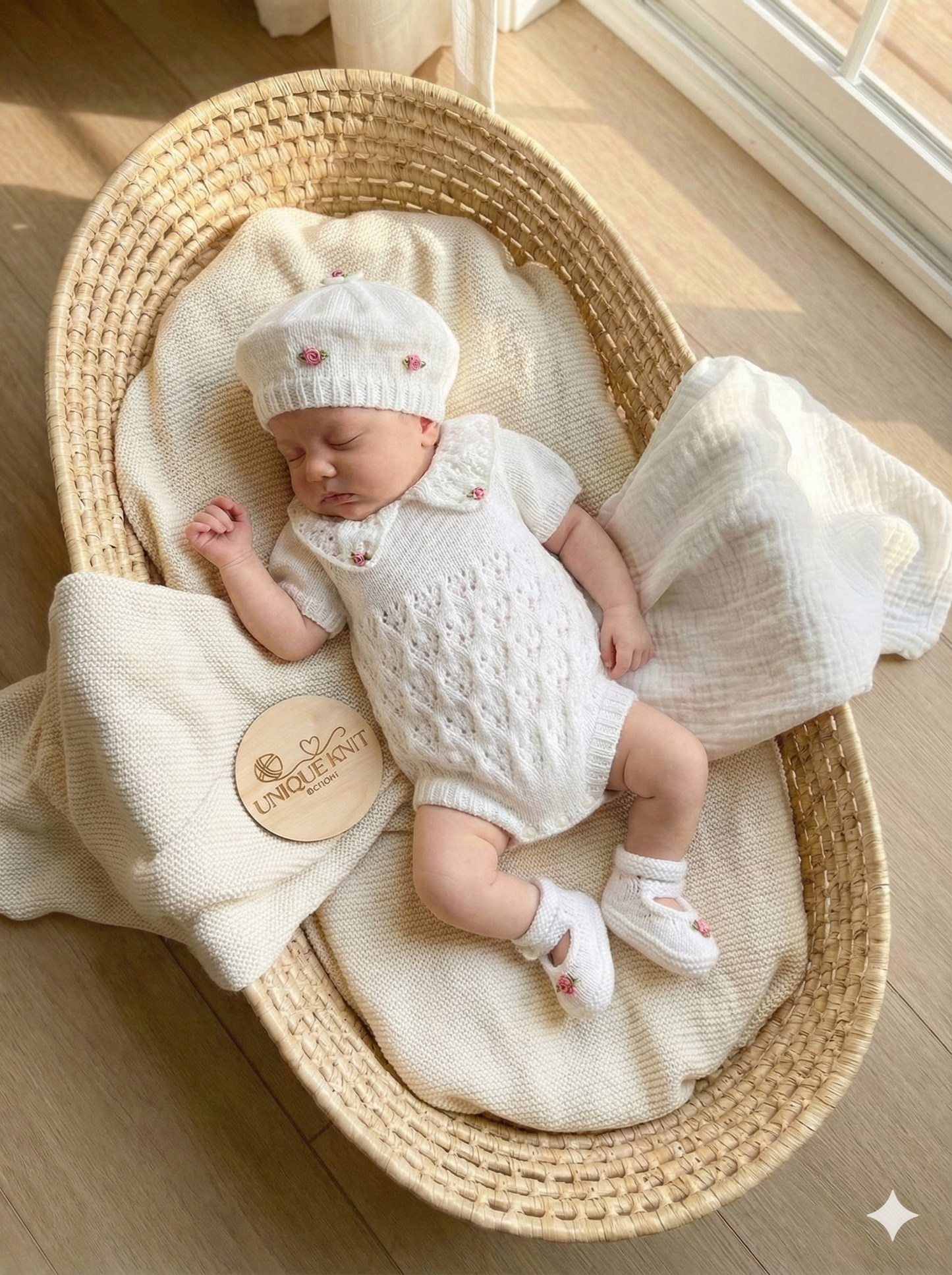 "Lillies ” Romper Knitting pattern for Reborn doll 16 -22” or 0-3 Mth Old Baby