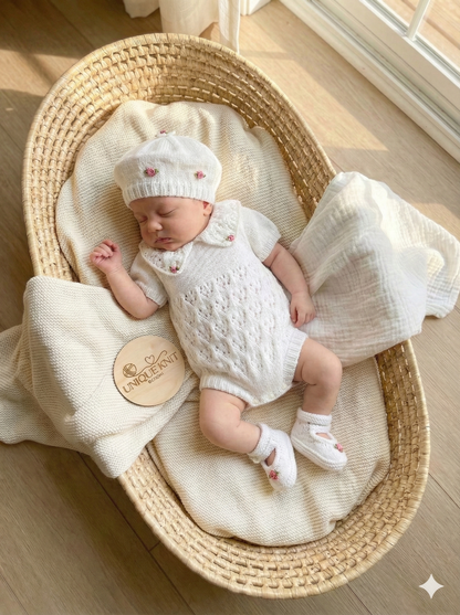 "Lillies ” Romper Knitting pattern for Reborn doll 16 -22” or 0-3 Mth Old Baby