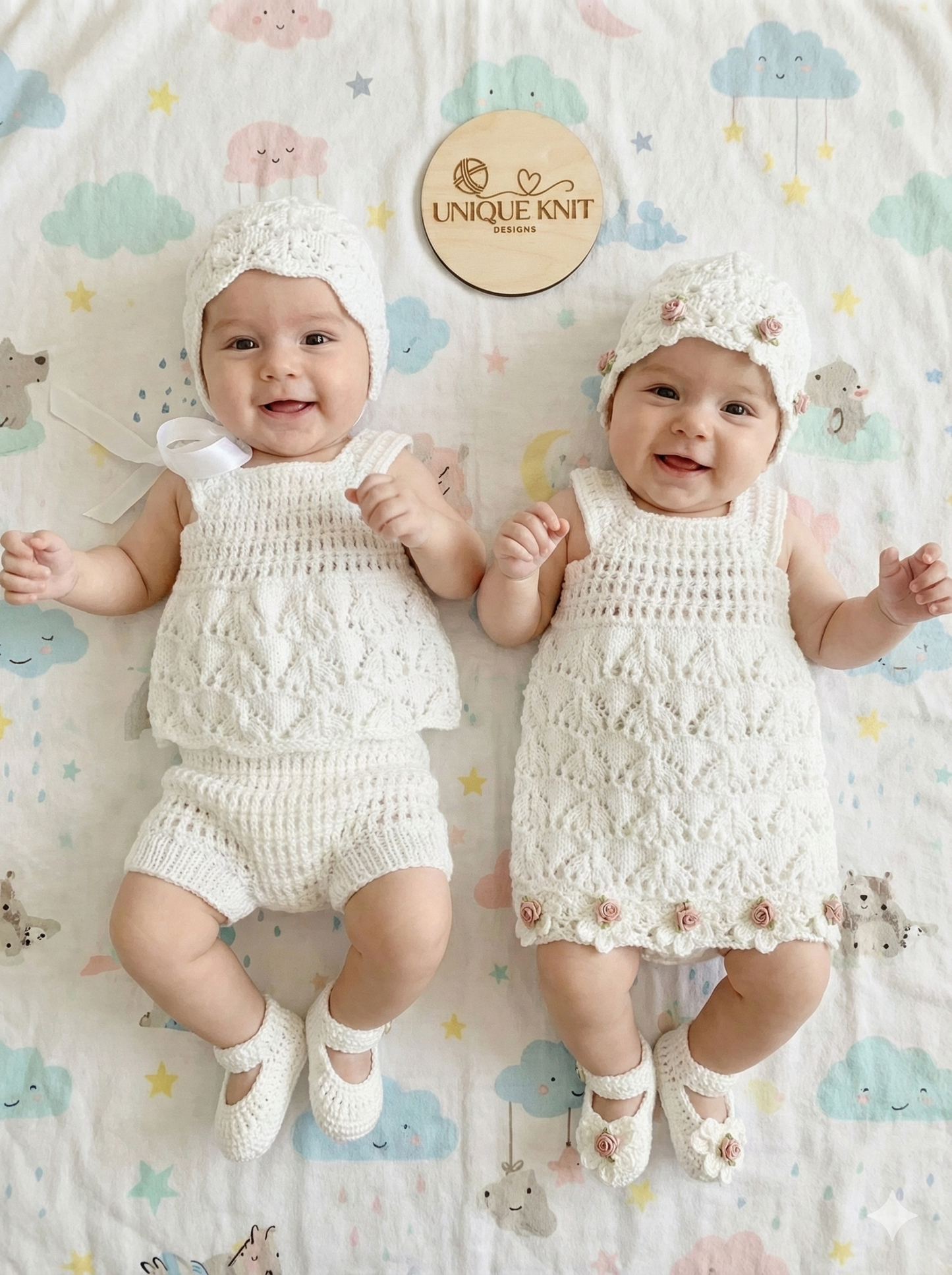 "Summer” 4 Piece Set Knitting pattern for Reborn doll 16-22” or 0-3 Month Old Baby