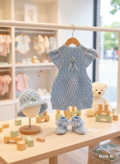 "Ruffle” Romper Knitting pattern for Reborn doll 16 -22” or 0-3 Month Old Baby