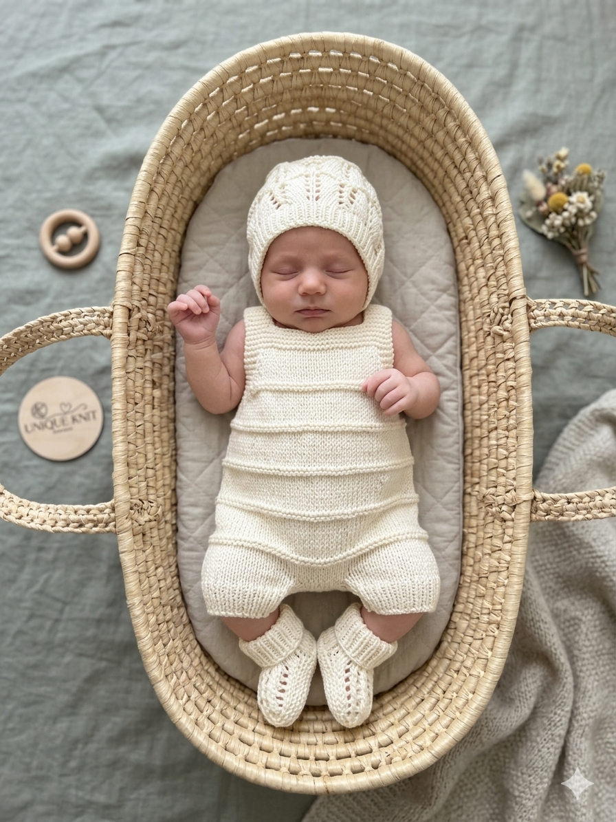 "Amari” Multi-piece Knitting pattern for Reborn doll 16 -22” or 0-3 Month Old Baby