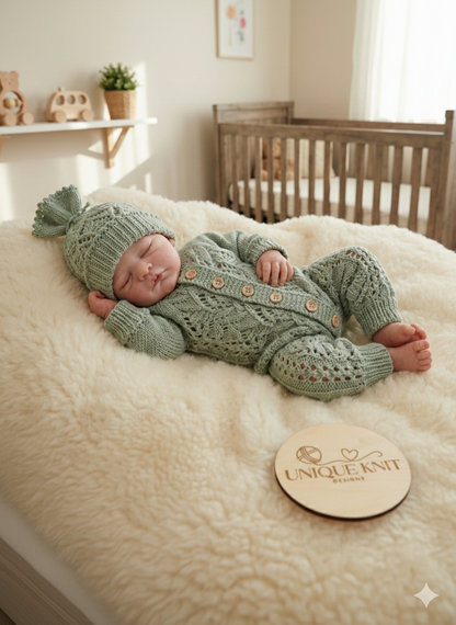 "Honeysuckle” Romper Knitting pattern for Reborn doll 16 -22” or 0-3 Mth Old Baby