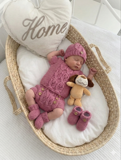 "Orchid ” Set Knitting pattern for Reborn doll 16 -22” or 0-3 Mth Old Baby