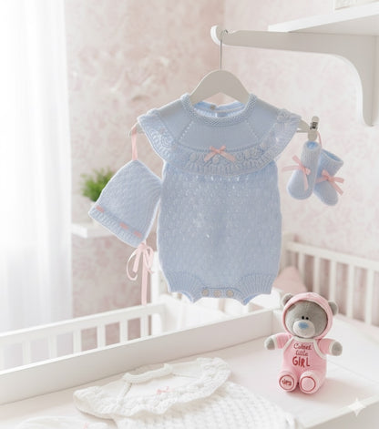 "Crystal” Romper Knitting pattern for Reborn doll 16 -22” or 0-3 Mth Old Baby