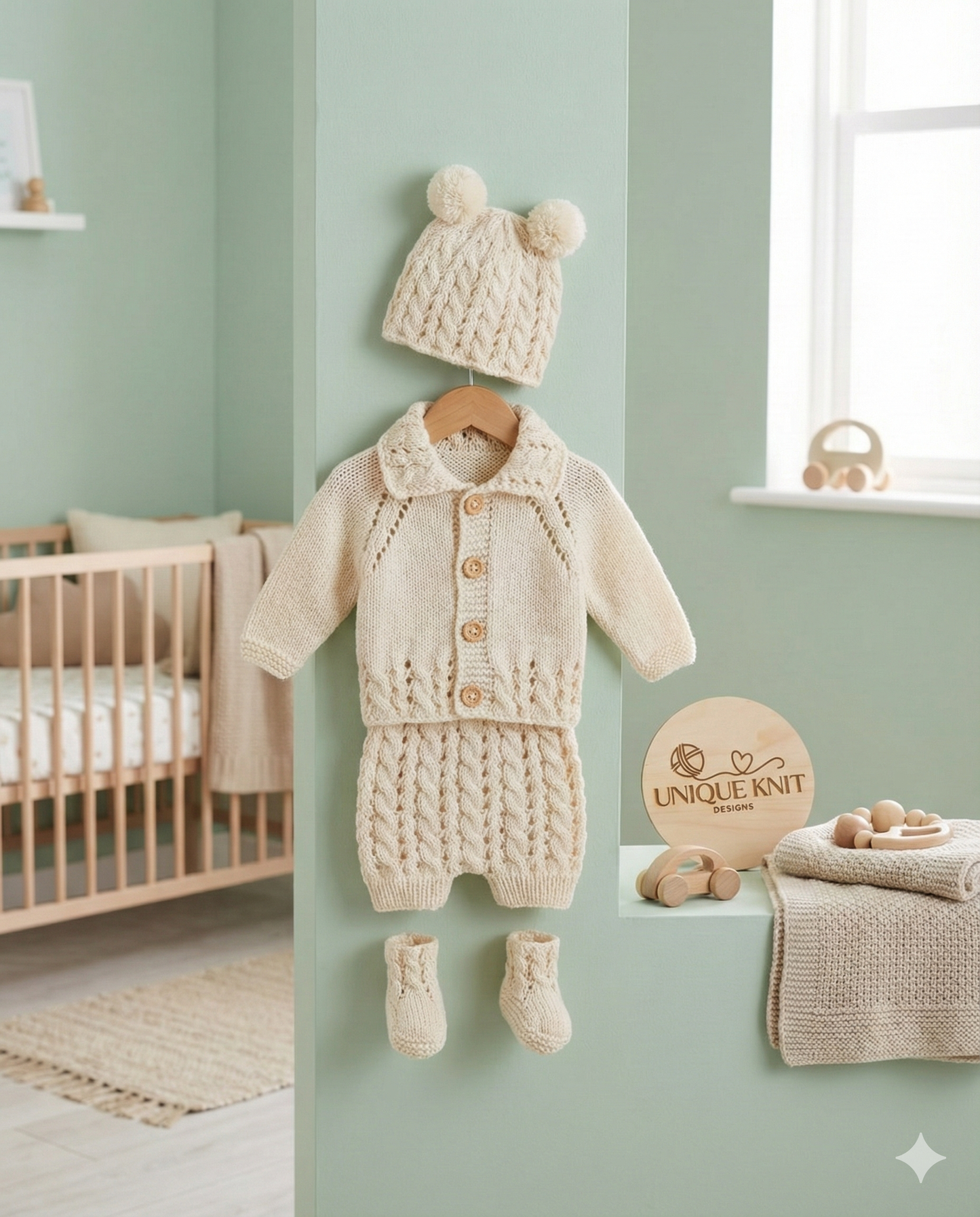 "Barley” 4 Piece Set Knitting pattern for Reborn doll 16-22” or 0-3 Month Old Baby