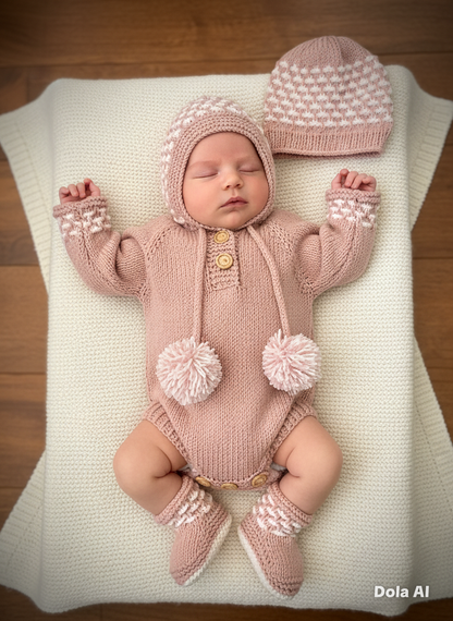 "Holly” Romper Knitting pattern for Reborn doll 16 -22” or 0-3 Month Old Baby