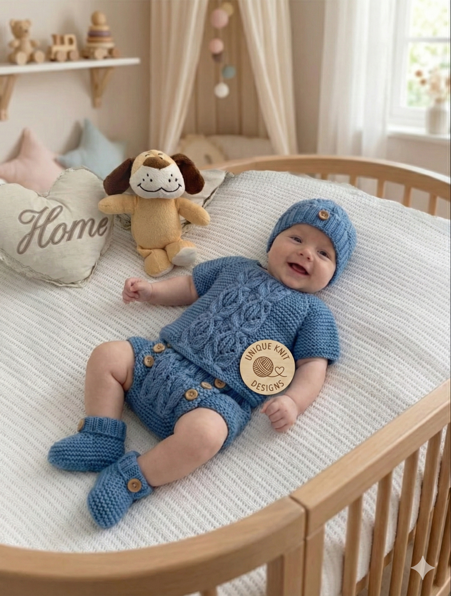 "Orchid ” Set Knitting pattern for Reborn doll 16 -22” or 0-3 Mth Old Baby