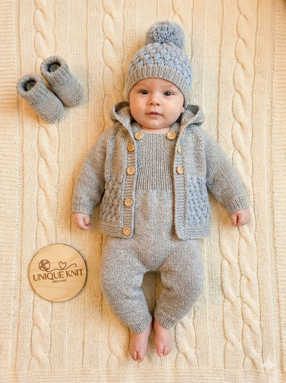 "Popcorn” 4 Piece set Knitting pattern for Reborn doll 16 -22” or 0-3 Month Old Baby