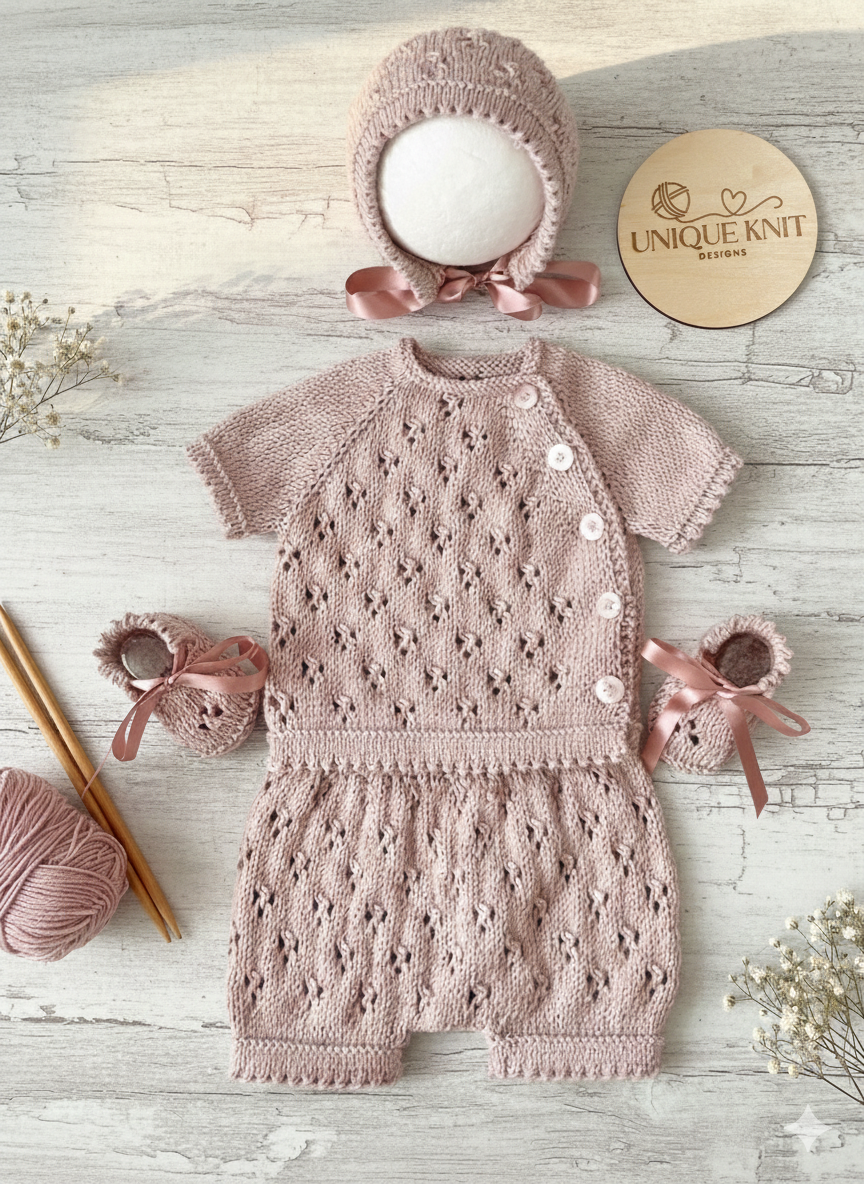 "Britney" 4 piece knitting pattern for reborn doll 16-22" or 0-3 Month old baby