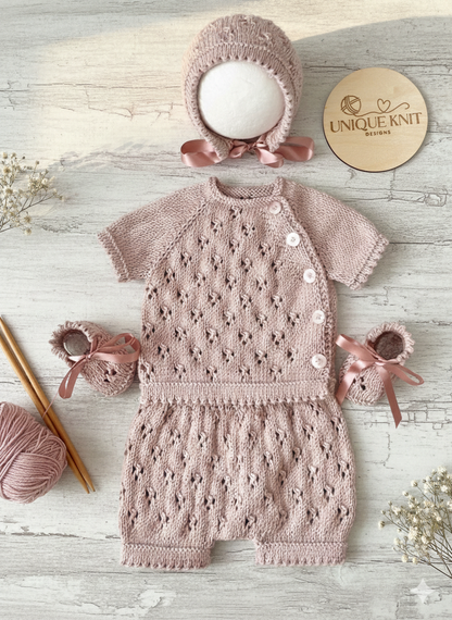 "Britney" 4 piece knitting pattern for reborn doll 16-22" or 0-3 Month old baby