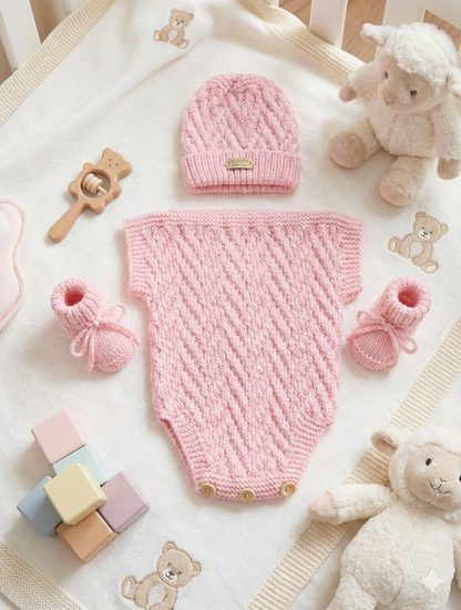 "Neptune” Romper Knitting pattern for Reborn doll 16 -22” or 0-3 Month Old Baby