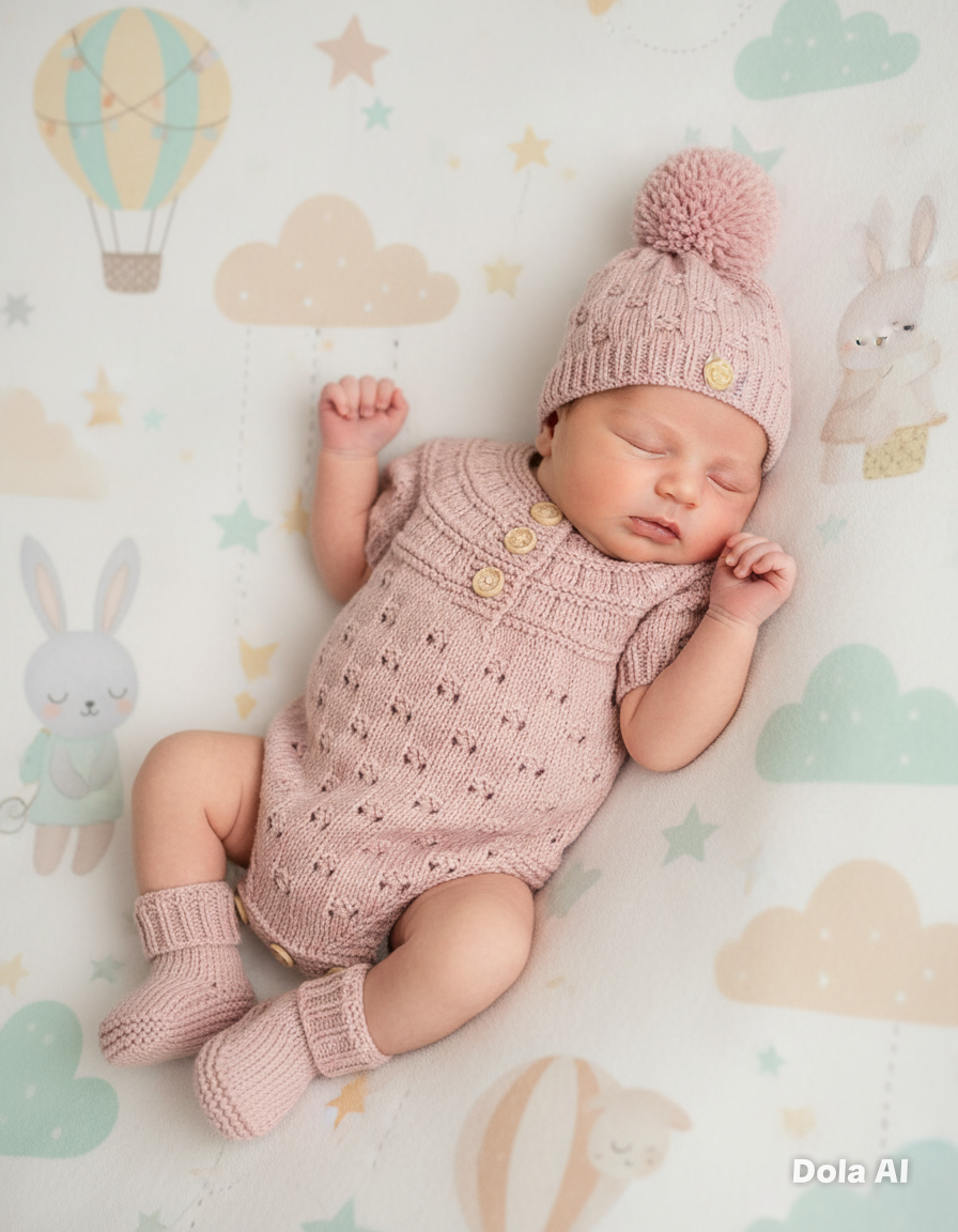 "Pippin” 3 Piece set knitting pattern for reborn doll 16-22" or 0-3 Month Old Baby