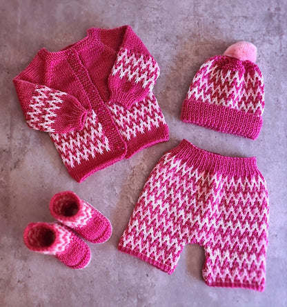 "Zingara” 4 Piece Knitting pattern set for Reborn doll 16 -22” or 0-3 Month Old Baby