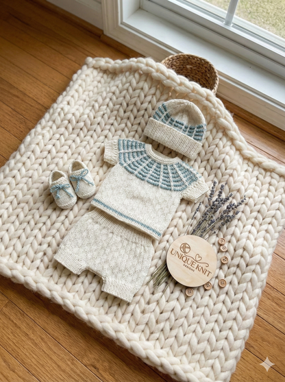 "Isaac” Multi Piece set knitting pattern for reborn doll 16-22" or 0-3 month old baby
