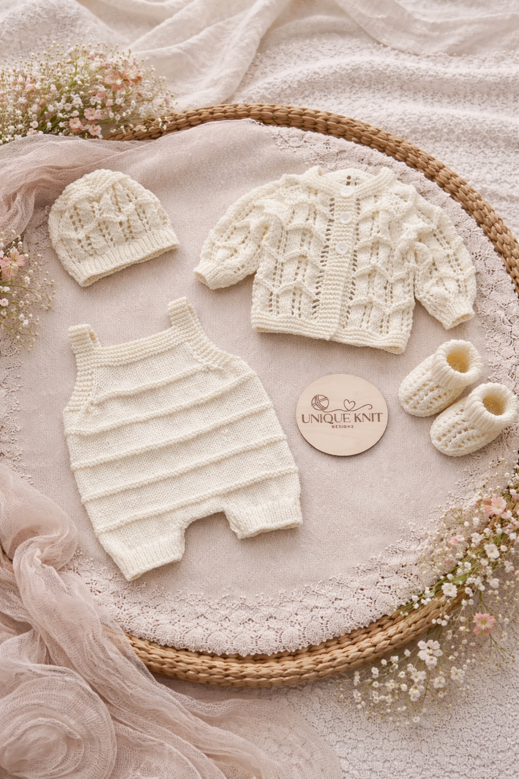 "Amari” Multi-piece Knitting pattern for Reborn doll 16 -22” or 0-3 Month Old Baby