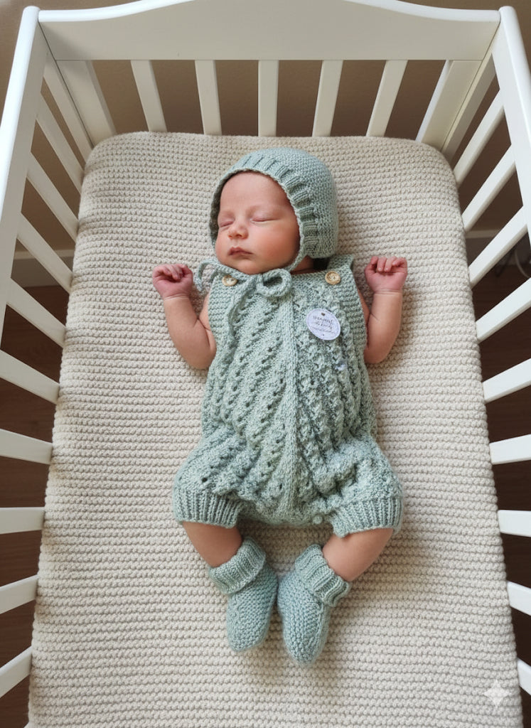 "Lupin” Romper Knitting pattern for Reborn doll 16 -22” or 0-3 Mth Old Baby
