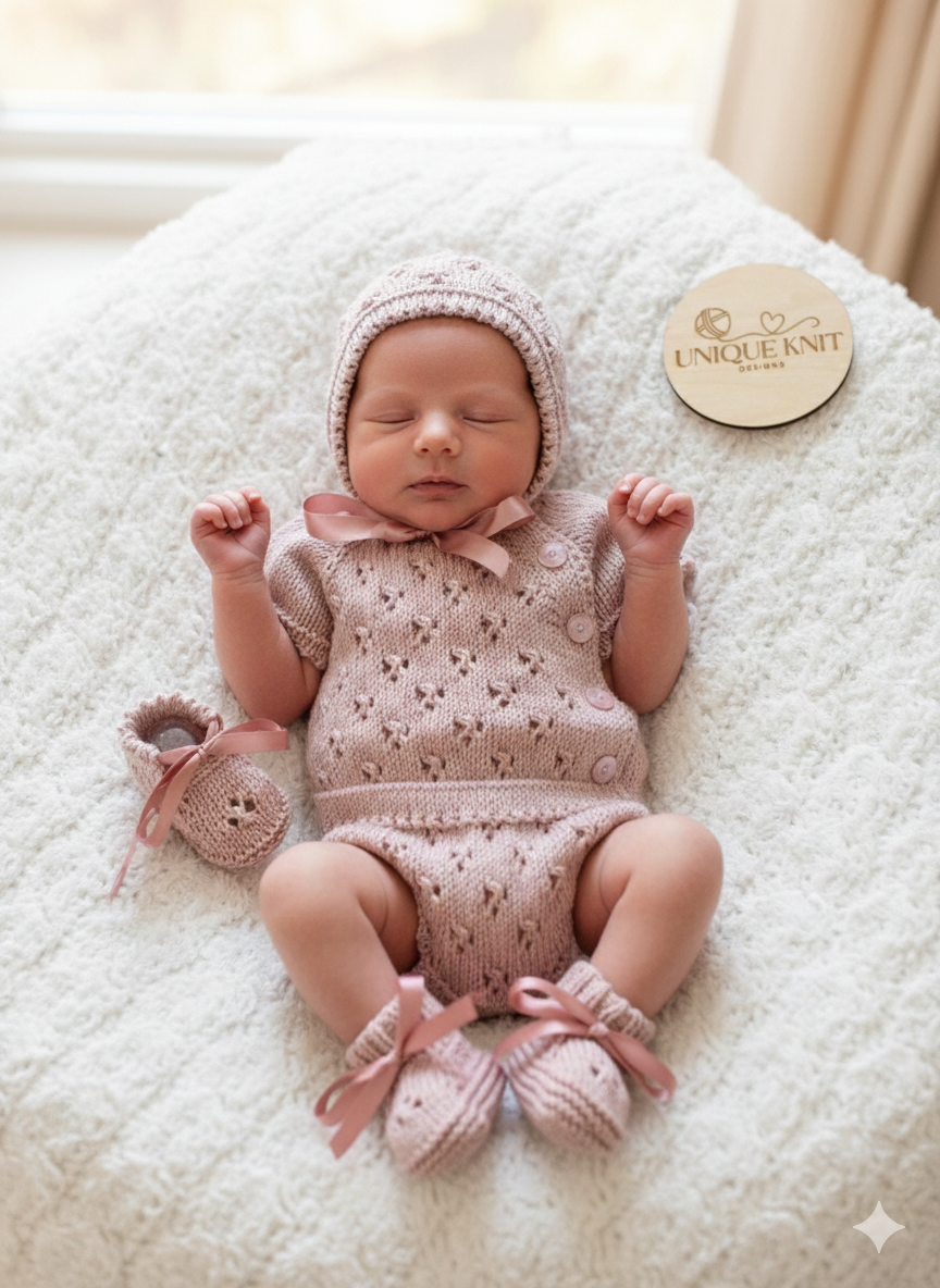"Britney" 4 piece knitting pattern for reborn doll 16-22" or 0-3 Month old baby