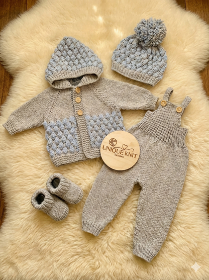 "Popcorn” 4 Piece set Knitting pattern for Reborn doll 16 -22” or 0-3 Month Old Baby