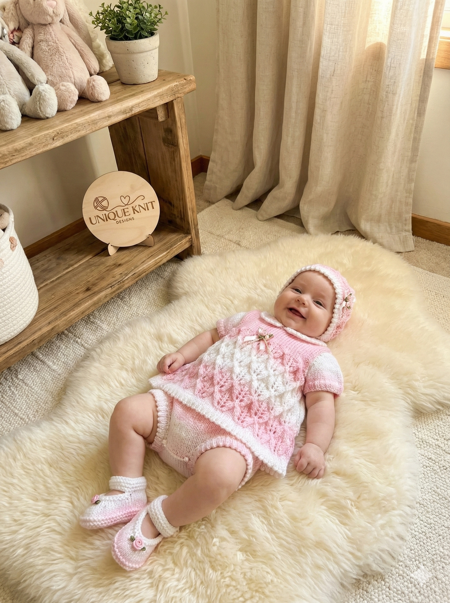 "Carnation ” Angel Set Knitting pattern for Reborn doll 16 -22” or 0-3 Mth Old Baby