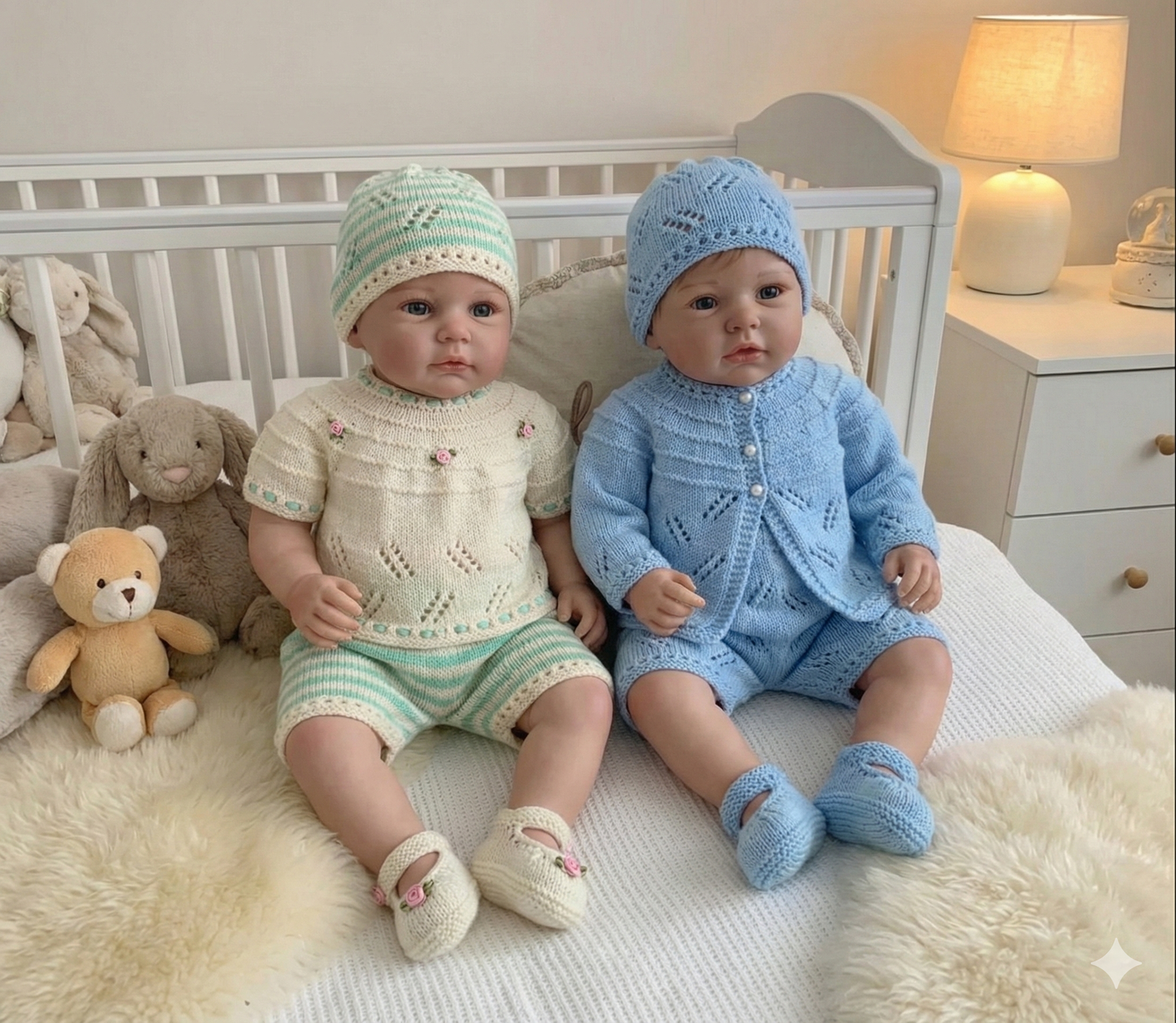 "Mayflower ” Mix 'n' Match Knitting pattern for Reborn doll 16 -22” or 0-3 Mth Old Baby