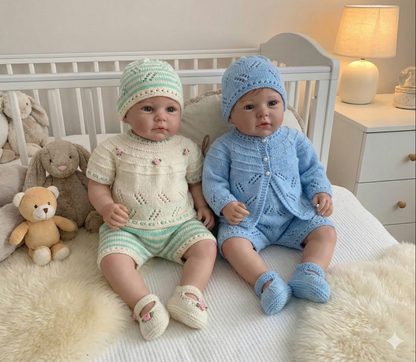 "Mayflower ” Mix 'n' Match Knitting pattern for Reborn doll 16 -22” or 0-3 Mth Old Baby