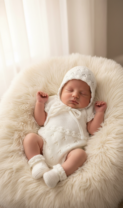 "Angel” Romper Knitting pattern for Reborn doll 16 -22” or 0-3 Month Old Baby