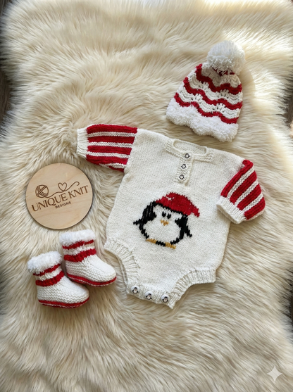 "Jingle Bells” Romper Knitting pattern for Reborn doll 16 -22” or 0-3 Month Old Baby