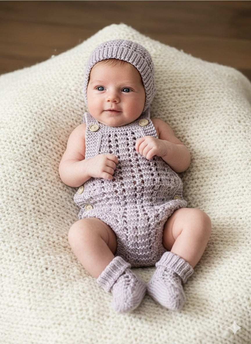 "Autumn” Romper Knitting pattern for Reborn doll 16 -22” or 0-3 Month Old Baby
